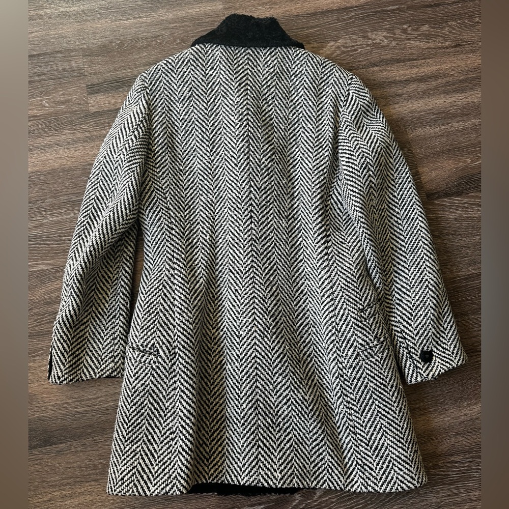 Gianni Versace 1973 Herringbone Wool Double Breasted Peacoat - Picture 9 of 12